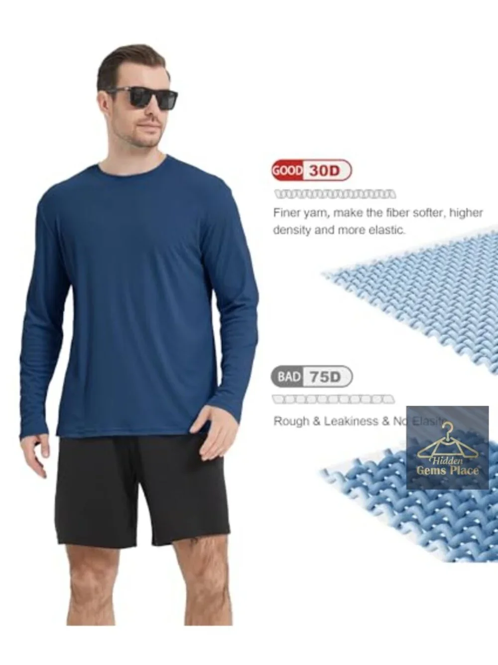 Men's UPF 50+ Long Sleeve Rash Guard Swim Shirts 4 Pack UV Sun Protection